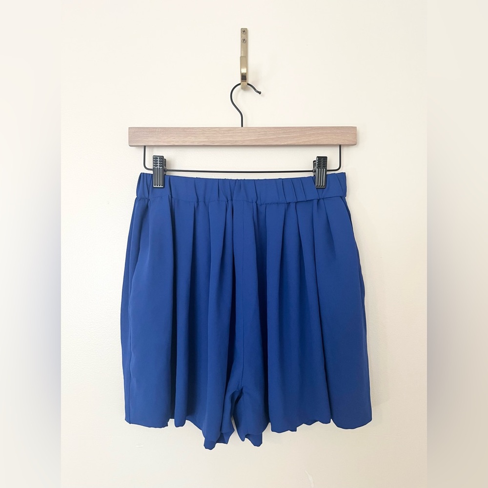 EXPRESS‎ Flowy Fabric Shorts High Waisted Pockets Royal Blue | XS